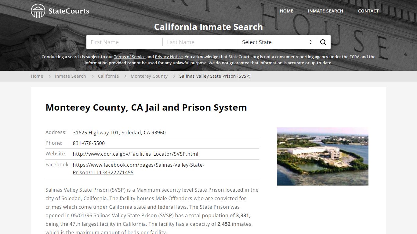 Salinas Valley State Prison (SVSP) Inmate Records Search, California ...